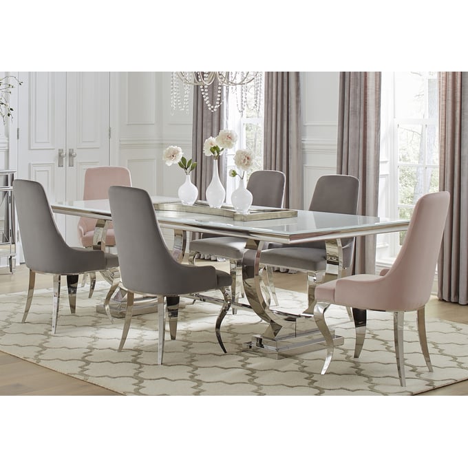 Coaster Furniture Antoine White 7pc Dining Room Set CST-10881-DR-S1