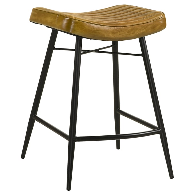 2 Coaster Furniture Bayu Camel Black Counter Height Stools CST-109248