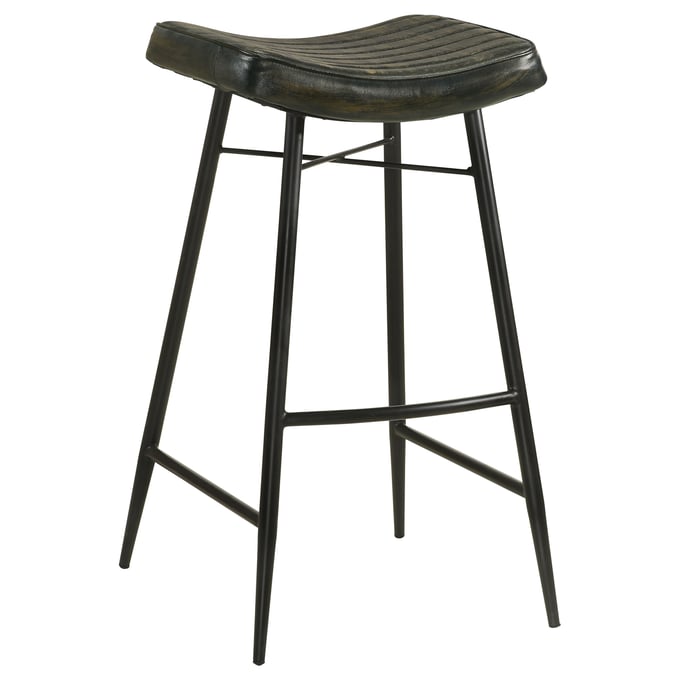 2 Coaster Furniture Bayu Antique Espresso Black Upholstered Bar Stools CST-109259