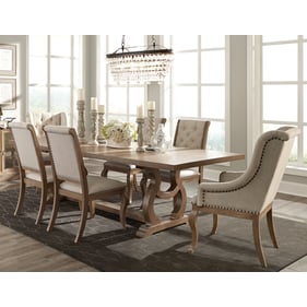 Coaster Furniture Brockway Barley Brown 7pc Trestle Dining Room Set