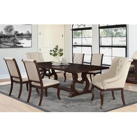 Coaster Furniture Brockway Antique Java 7pc Trestle Dining Room Set