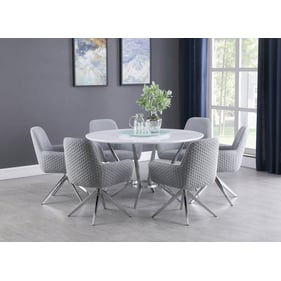 Coaster Furniture Abby Glossy White 7pc Dining Room Set