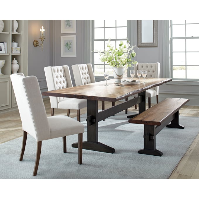 Coaster Furniture Bexley Natural Honey Beige 6pc Dining Room Set CST-110331-DR-S1