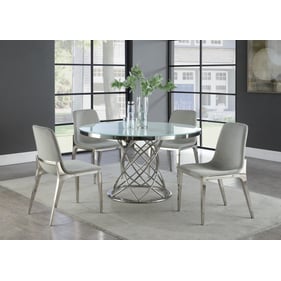 Coaster Furniture Irene White Chrome 5pc Dining Room Set