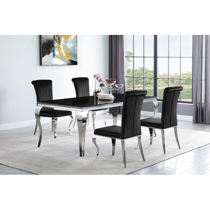 Coaster Furniture Carone Black 5pc Rectangular Dining Room Set CST-11507-DR-S1