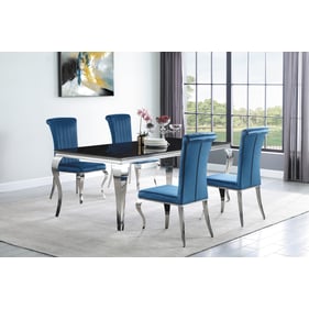 Coaster Furniture Carone Black Teal 5pc Dining Room Set