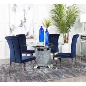 Coaster Furniture Ellie Clear Ink Blue 5pc Dining Room Set