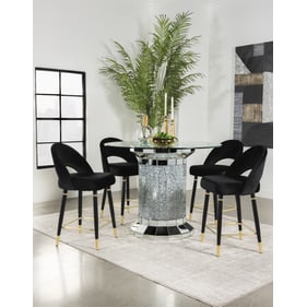 Coaster Furniture Ellie Clear Black 5pc Counter Height Set