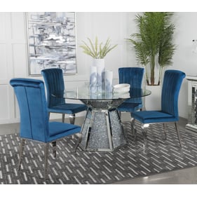 Coaster Furniture Quinn Clear Teal 5pc Dining Room Set