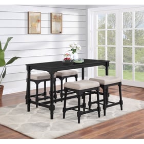 Coaster Furniture Martina Oatmeal Black 5pc Counter Height Dining Set