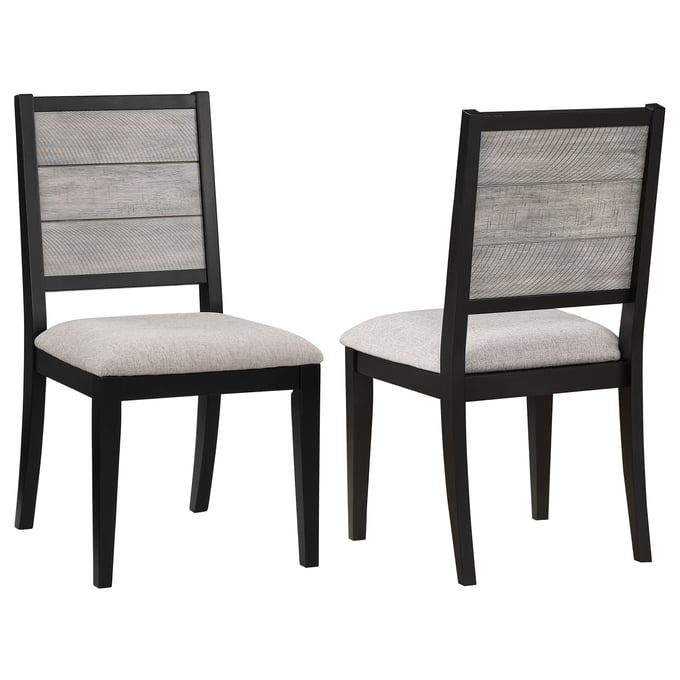 2 Coaster Furniture Elodie Dove Grey Black Dining Side Chairs CST-121222