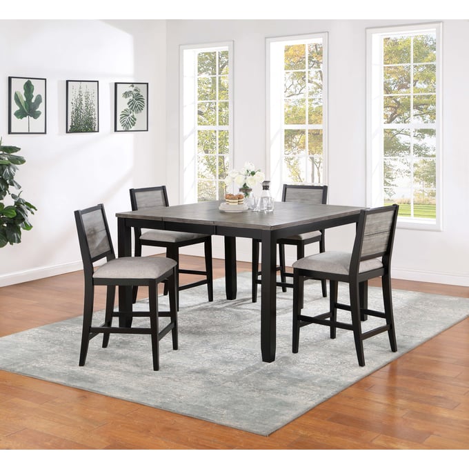 Coaster Furniture Elodie Grey Black 5pc Counter Height Set CST-12122-DR-S2