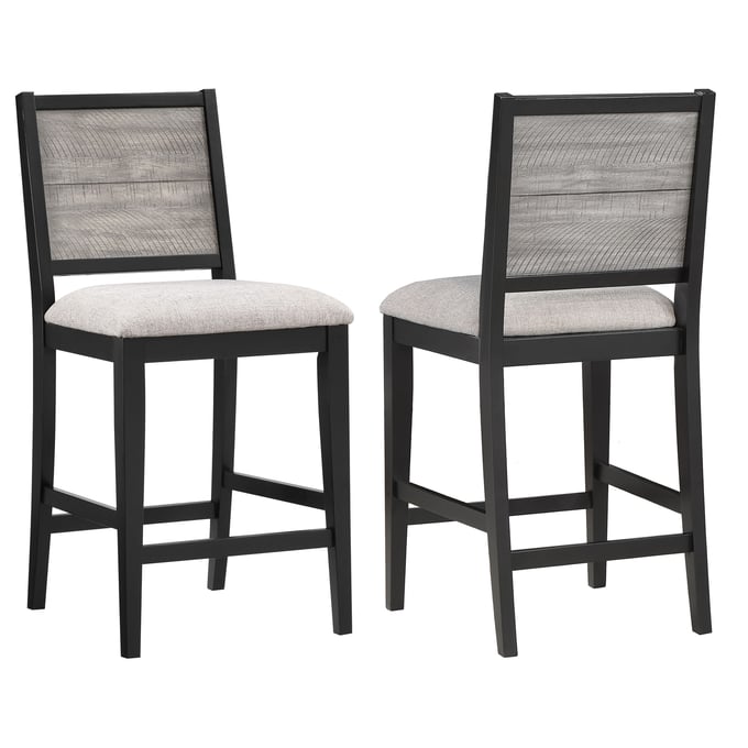 2 Coaster Furniture Elodie Dove Grey Black Counter Height Chairs CST-121229