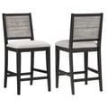 Elodie Upholstered Padded Seat Counter Height Dining Chair Dove Grey and Black (Set of 2)