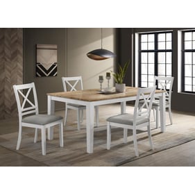 Coaster Furniture Hollis Brown White 5pc Dining Room Set