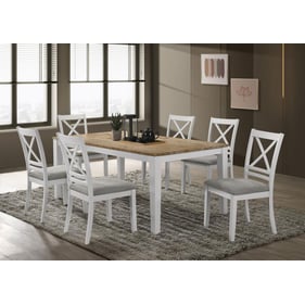 Coaster Furniture Hollis Brown White 7pc Dining Room Set