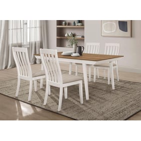 Coaster Furniture Anwar Natural Acacia White 5pc Dining Room Set