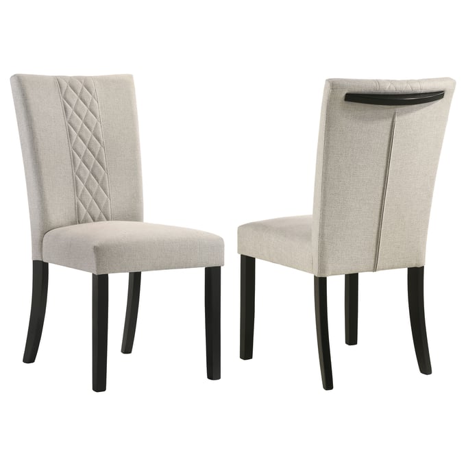 2 Coaster Furniture Malia Beige Upholstered Back Dining Side Chairs CST-122342