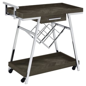 Coaster Furniture Kinney Grey 2 Tier Bar Cart with Storage Drawer