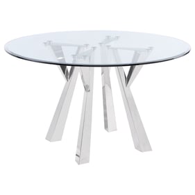 Coaster Furniture Alaia Clear Chrome Round Dining Table