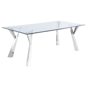 Coaster Furniture Alaia Clear Chrome Rectangular Dining Table