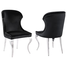 2 Coaster Furniture Cheyanne Chrome Black Side Chairs