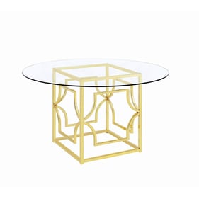 Coaster Furniture Starlight Clear Brass Dining Table