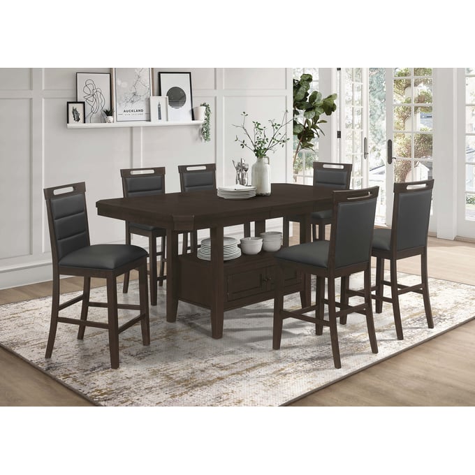 Coaster Furniture Prentiss Cappuccino Extendable 7pc Counter Set CST-19310-CNT-S1