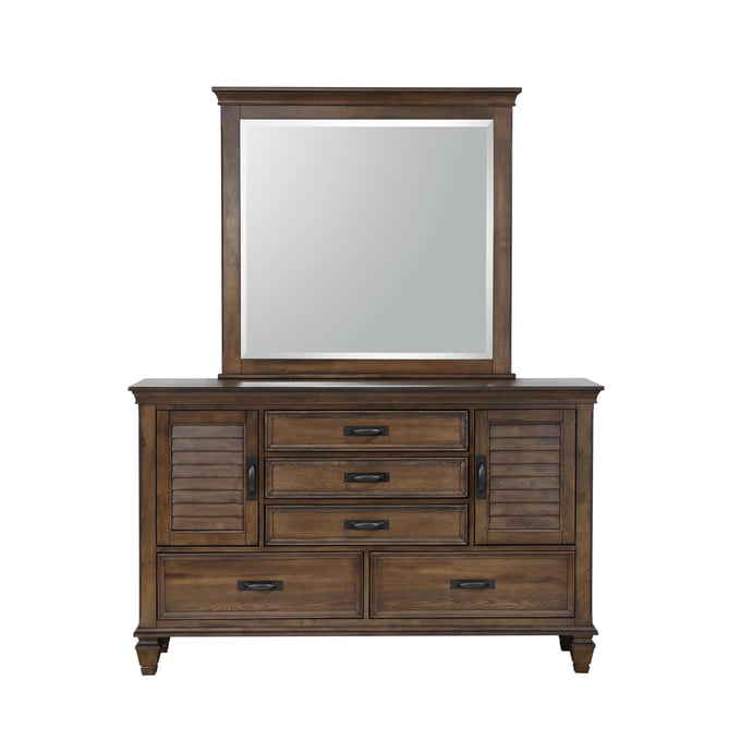 Coaster Furniture Franco Burnished Oak Dresser And Mirror CST-200973M