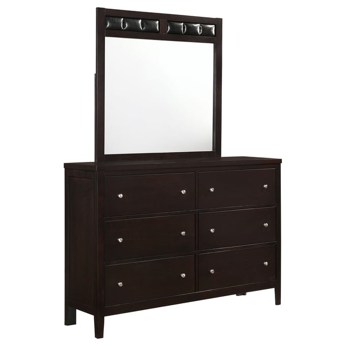 Coaster Furniture Carlton Cappuccino Wood Dresser and Mirror CST-202093M