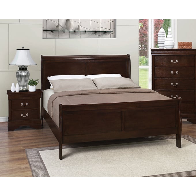 Coaster Furniture Louis Philippe Cappuccino 2pc Bedroom With Queen Bed CST-202411-S2