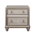 Bling Game 2-drawer Nightstand Metallic Platinum