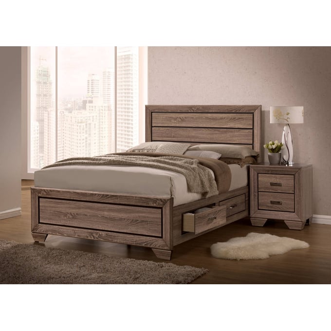 Coaster Furniture Kauffman Taupe 2pc Queen Storage Bedroom Set CST-204190-BR-S1