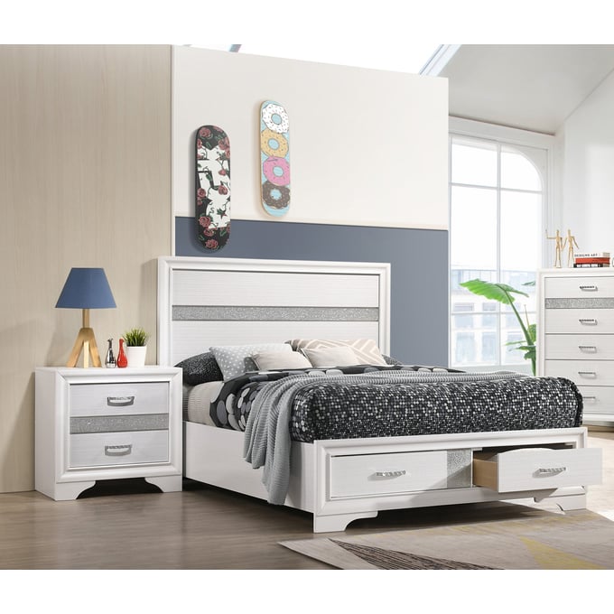 Coaster Furniture Miranda White 4pc Bedroom Set With Full Bed CST-205111F-BR-S2