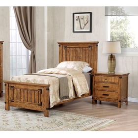 Coaster Furniture Brenner Rustic Honey 4pc Bedroom Set With Twin Bed