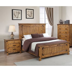 Coaster Furniture Brenner Rustic Honey 4pc Bedroom Set With Queen Bed