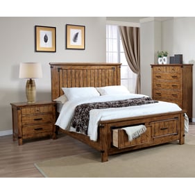 Coaster Furniture Brenner Rustic Honey 4pc Queen Storage Bedroom Set