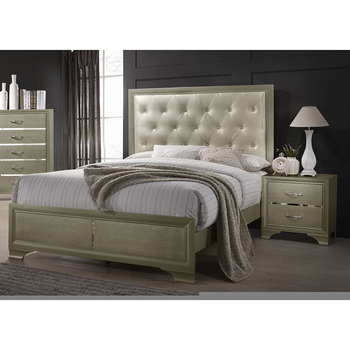 Coaster Furniture Beaumont Champagne 4pc Bedroom Set With Queen Bed CST-205291Q-BR-S1