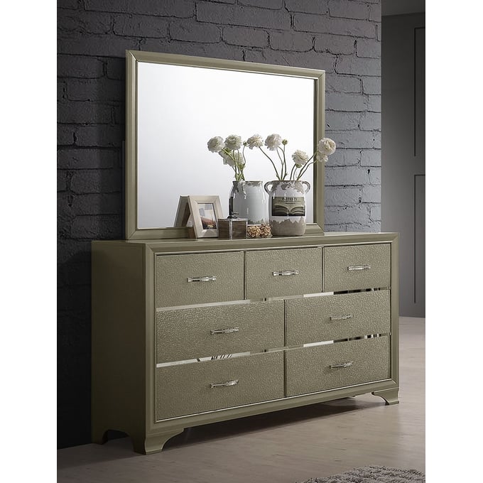 Coaster Furniture Beaumont Champagne Dresser And Mirror CST-205293M