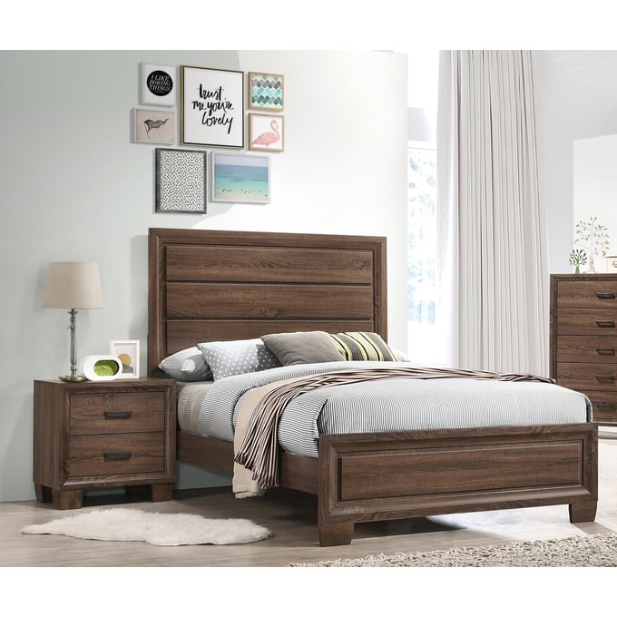 Coaster Furniture Brandon Medium Warm Brown 4pc Full Bedroom Set CST-205321F-BR-S2