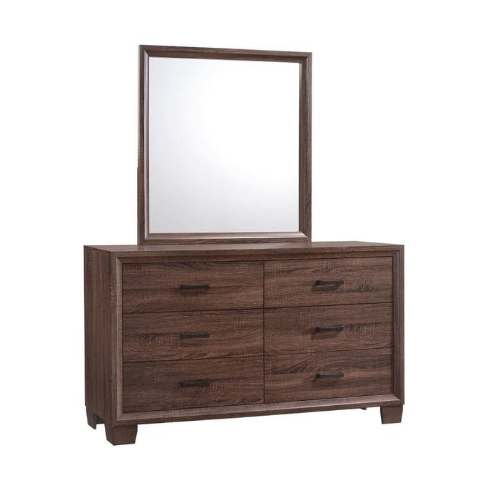 Coaster Furniture Brandon Medium Warm Brown Dresser And Mirror CST-205323M