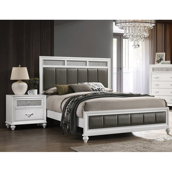 Coaster Furniture Barzini Grey White 4pc Bedroom Set With Queen Bed CST-205891Q-BR-S4