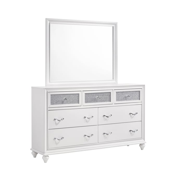 Coaster Furniture Barzini White Dresser And Mirror CST-205893M