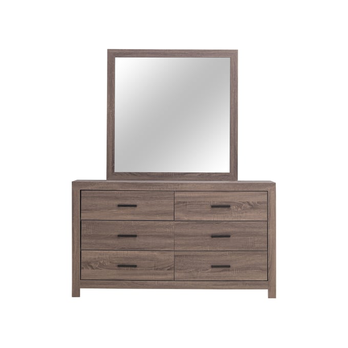 Coaster Furniture Brantford Barrel Oak Dresser And Mirror CST-207043M