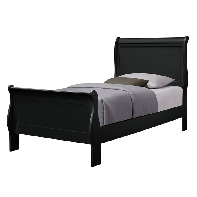 Coaster Furniture Louis Philippe Black Twin Sleigh Bed CST-212411T