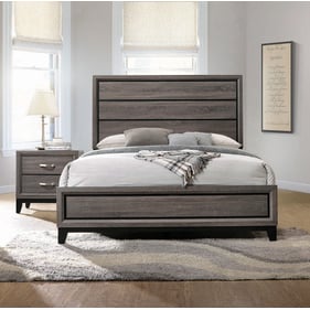 Coaster Furniture Watson Grey Oak Black 4pc Bedroom Set With Full Bed