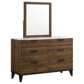 Coaster Furniture Mays Walnut 6 Drawers Dresser And Mirror