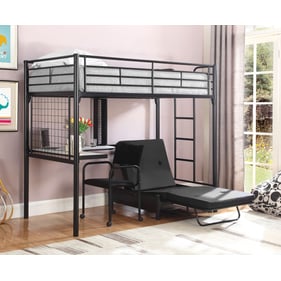 Coaster Furniture Jenner Black Loft Bed with Futon Pad