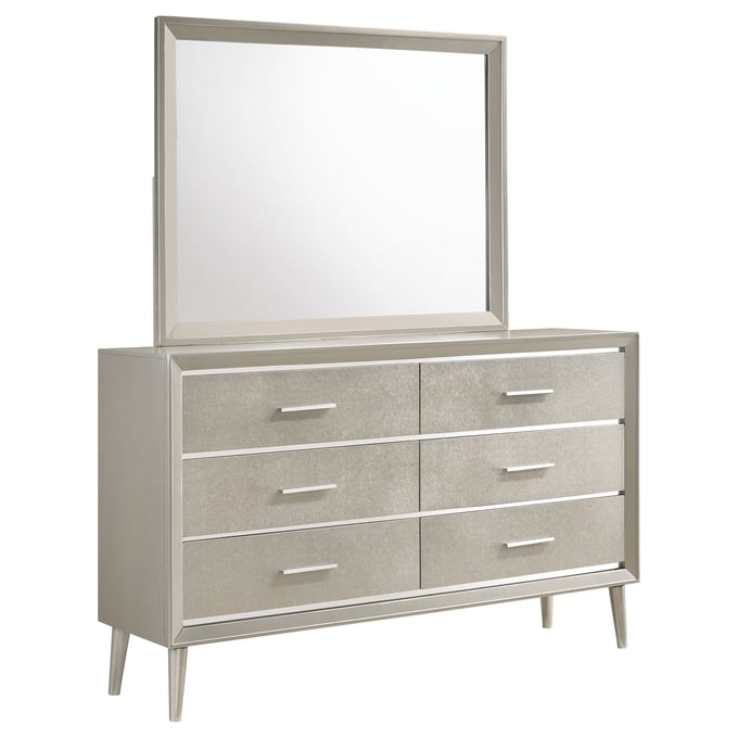 Coaster Furniture Ramon Metallic Sterling Dresser and Mirror CST-222703M