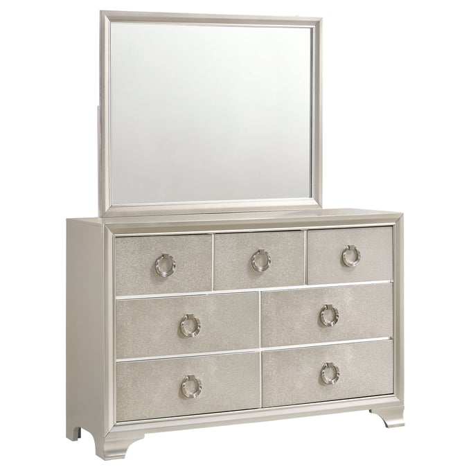 Coaster Furniture Salford Metallic Sterling Dresser and Mirror CST-222723M